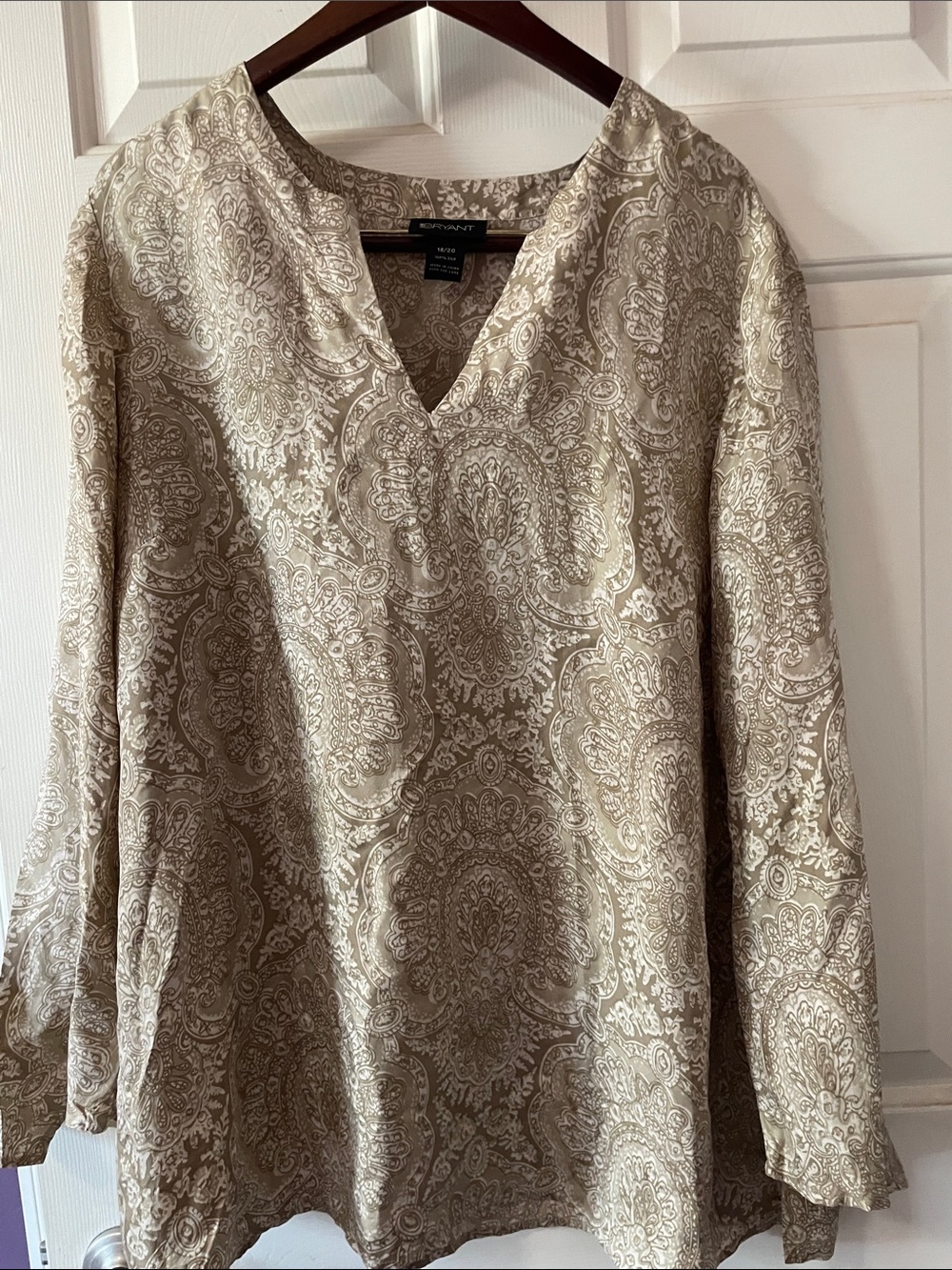 LANE BRYANT SILK PEASANT BLOUSE
